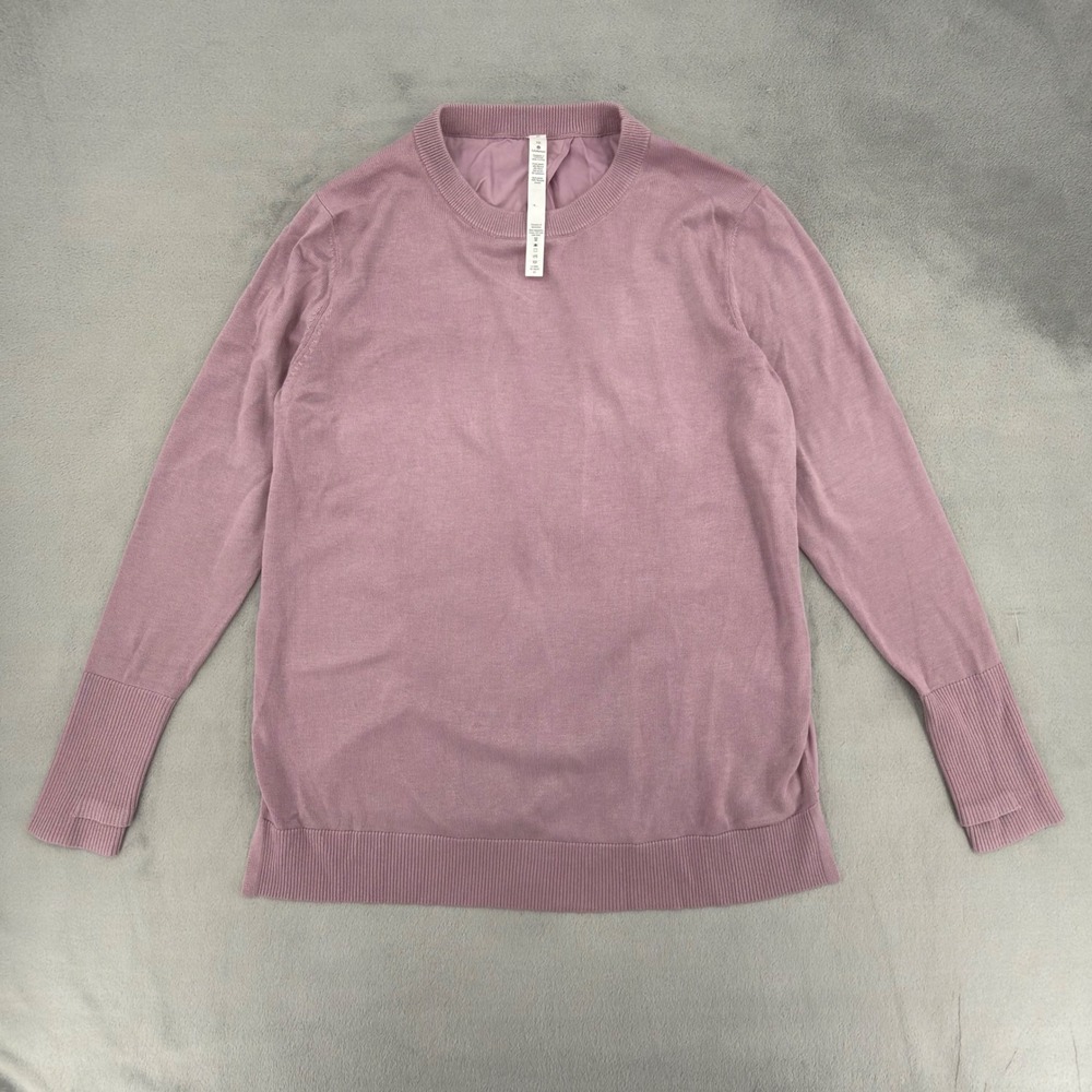 Lululemon Cashmere Blend Mixed Media Crewneck Sweater Mauve Purple Size 10